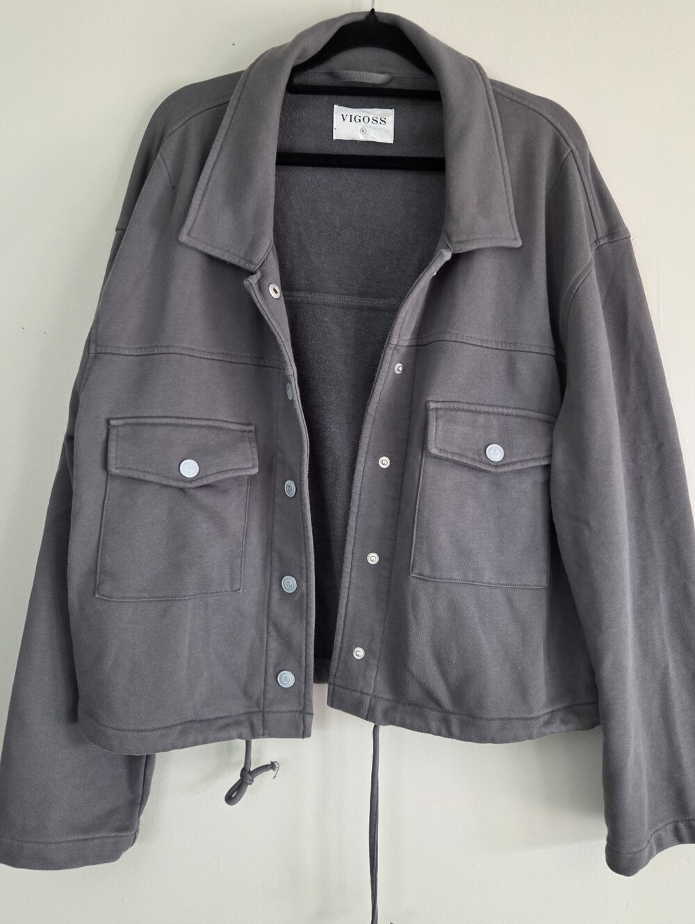 Vigoss Grey Shacket Jacket Cropped XL Womens
